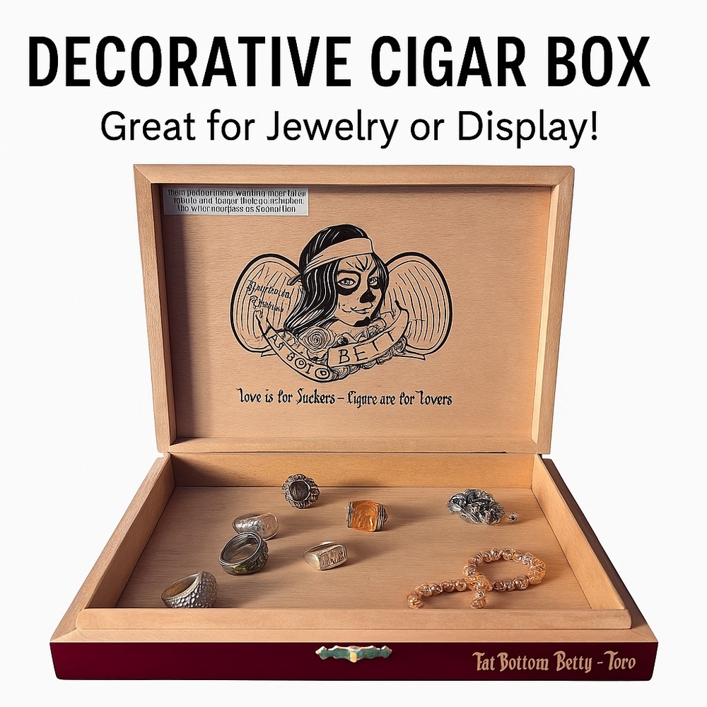 Fat Bottom Betty Cigar Box – Deadwood Tobacco Co. Decorative Wood Case